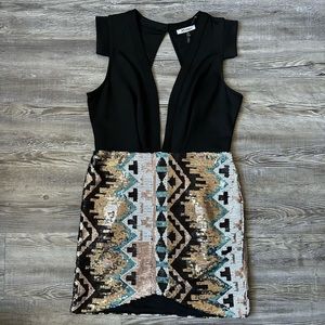 xtaren- sequins - above knee- mini dresses Aztec party dress